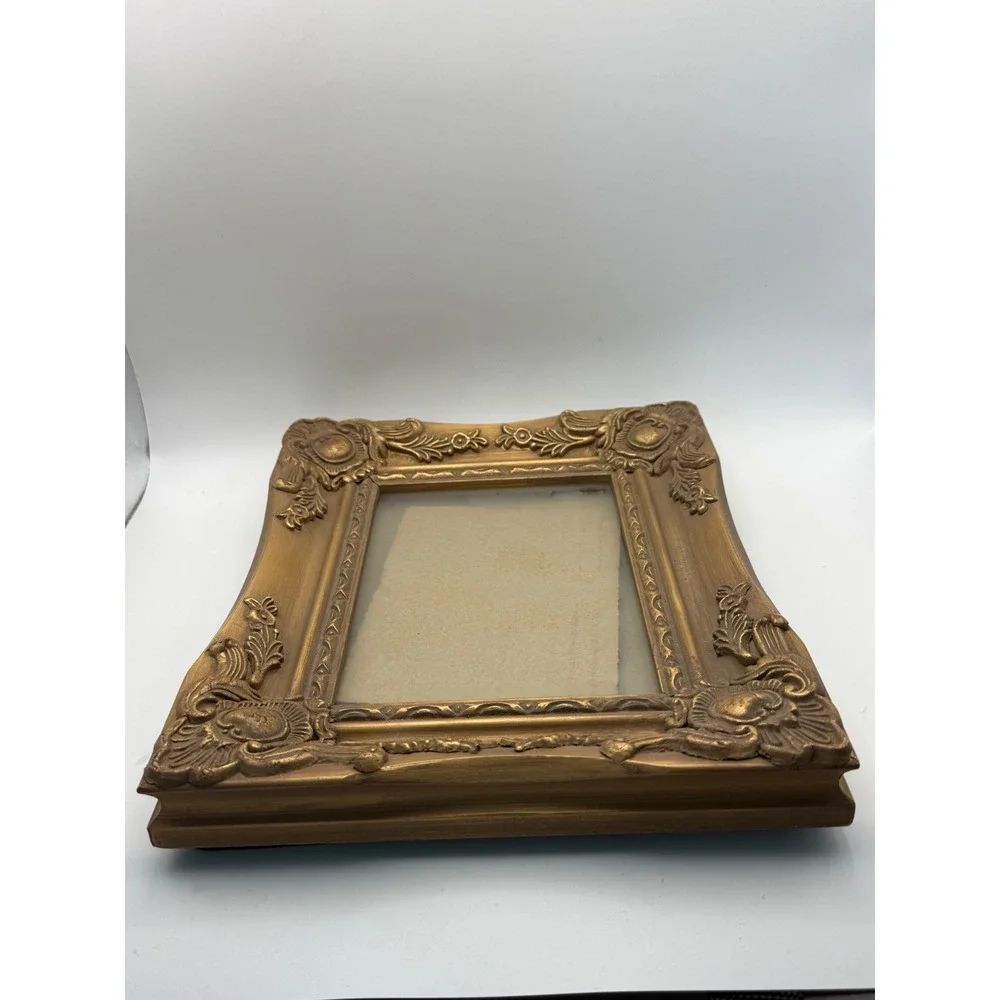 Ornate Gold Baroque Picture Frame Vintage Scrollwork Tabletop‎ Wall Decor